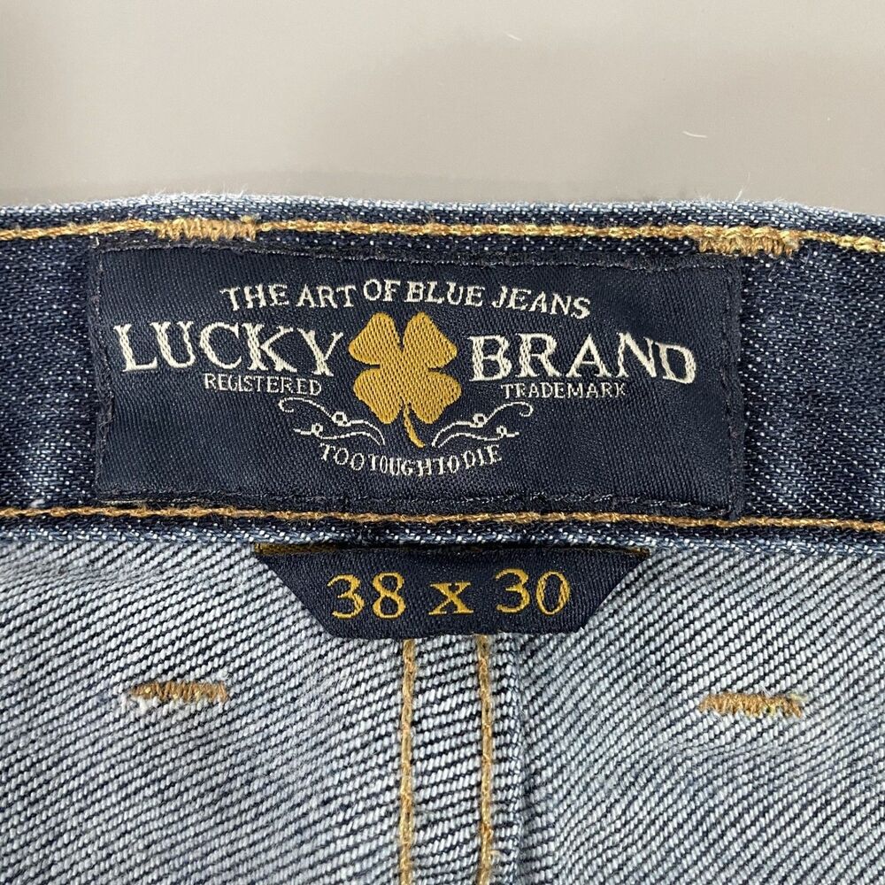 Lucky Brand Men's W38 x L30 Blue 329 Classic Straight Dark Wash Denim Jeans - Picture 3 of 6